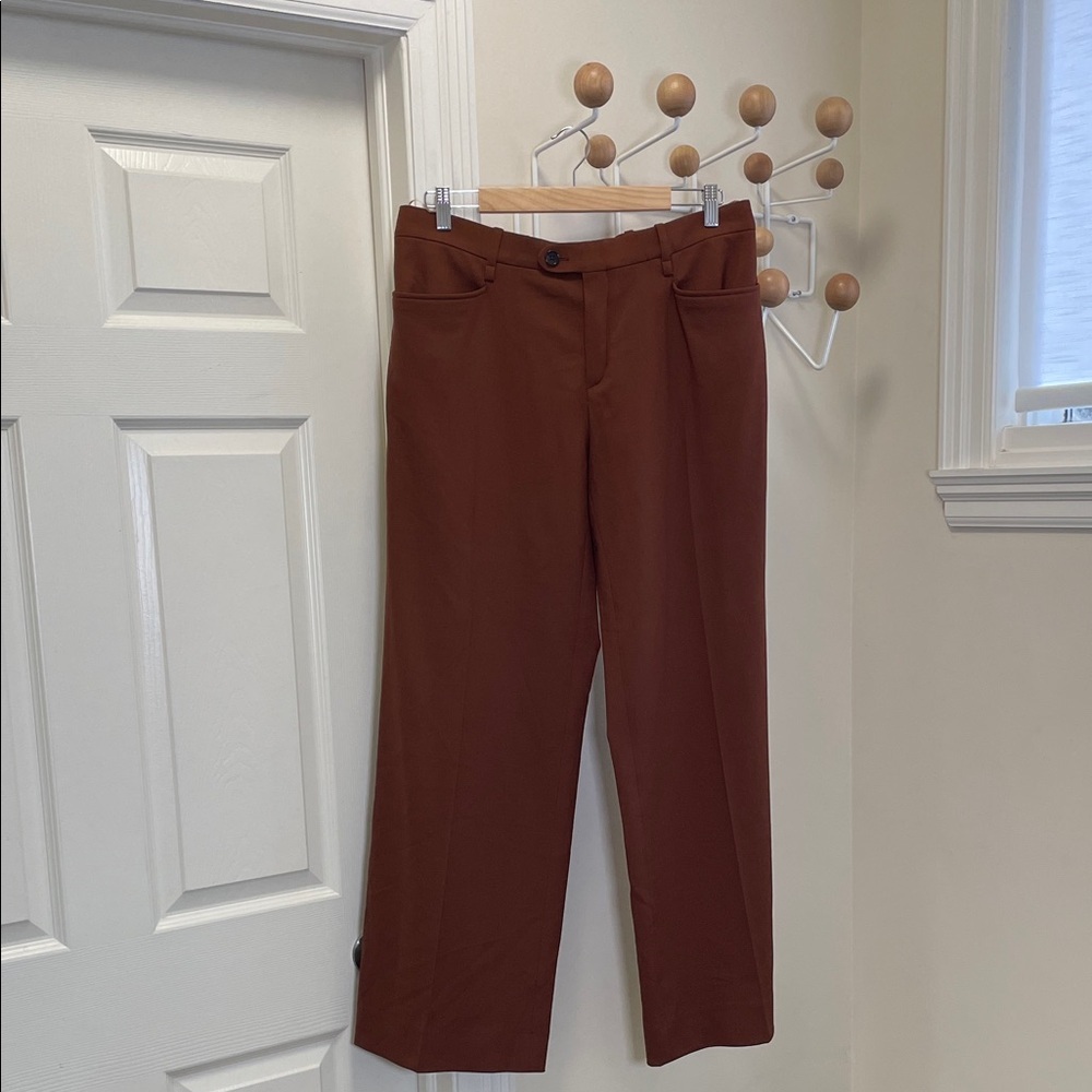 Chloe - Wool Wide Legged Pants - Burgundy - 44 or Small